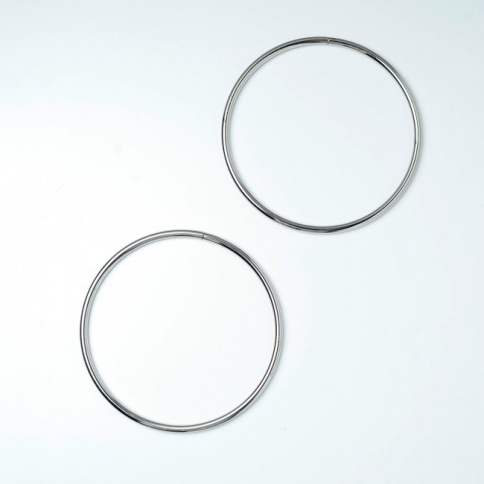 Ручки-кольца металл, d=13.5 см., серебро фото 1