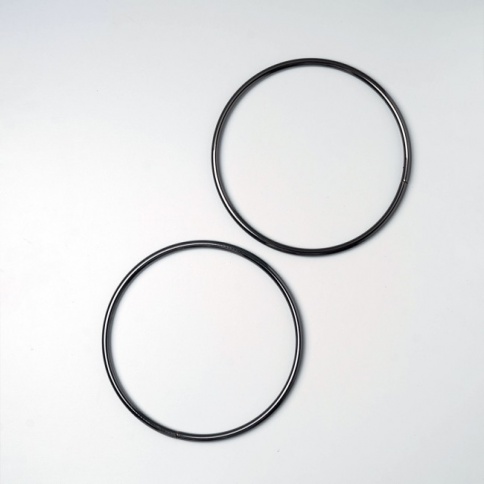 Ручки-кольца металл, d=13.5 см., Темное серебро фото 1